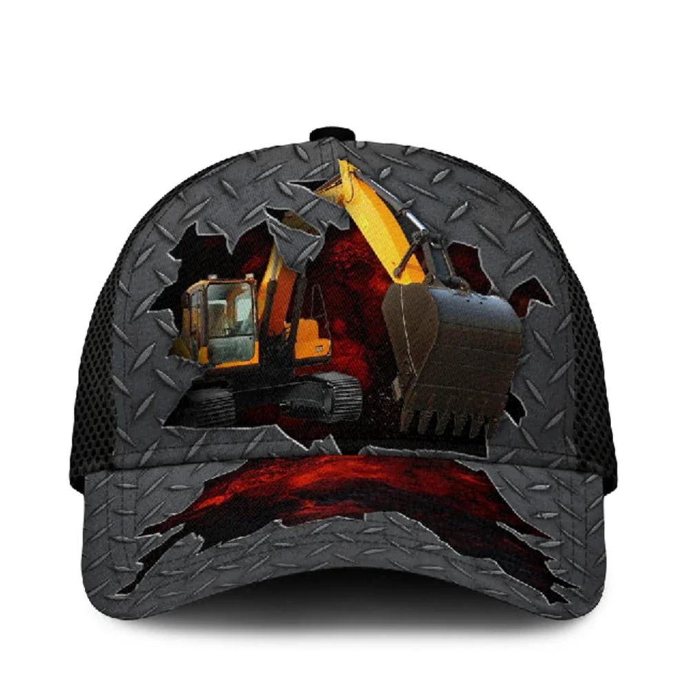 

Baseball Snapback Caps Printed Trucks Excavator Hats Outdoor Sports Headwear Streetwear Men Women Adult Casual Sun Visor