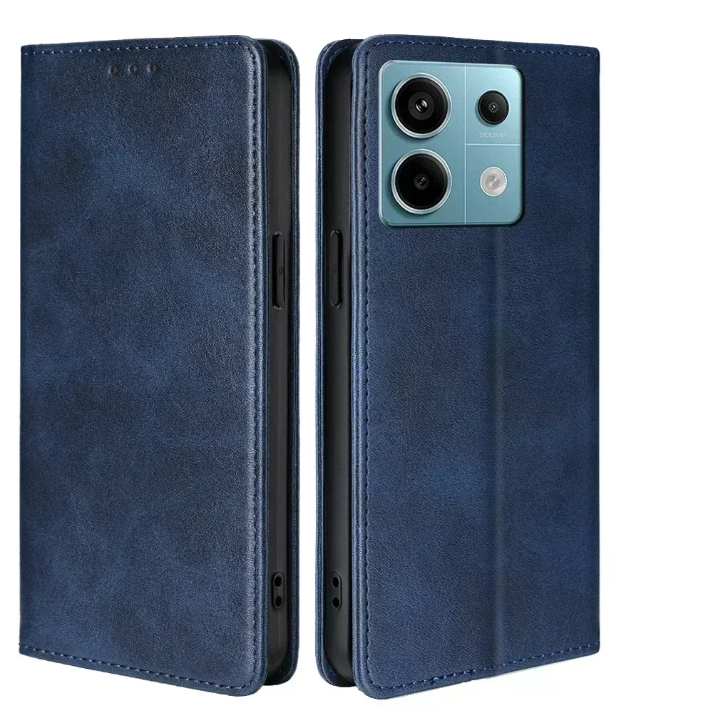 

Роскошный Магнитный чехол для телефона Xiaomi Redmi Note 13 13R 11T 11E 11 Pro Plus 11S, защитный кожаный чехол-книжка, откидной чехол, чехол