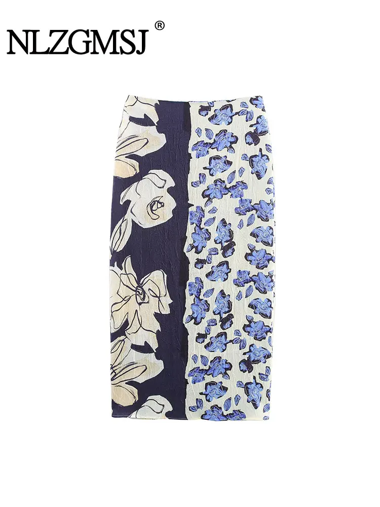 

NLZGMSJ 2025 Design Sense Straight Tube Skirt Women Midi Skirt Woman New Fashion Printed Long Skirts For Women Party Skirts