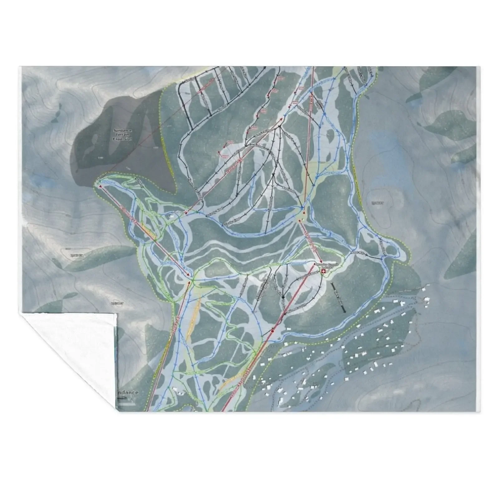 

Sundance Resort Trail Map Throw Blanket Furrys Nap Sleeping Bag wednesday Blankets