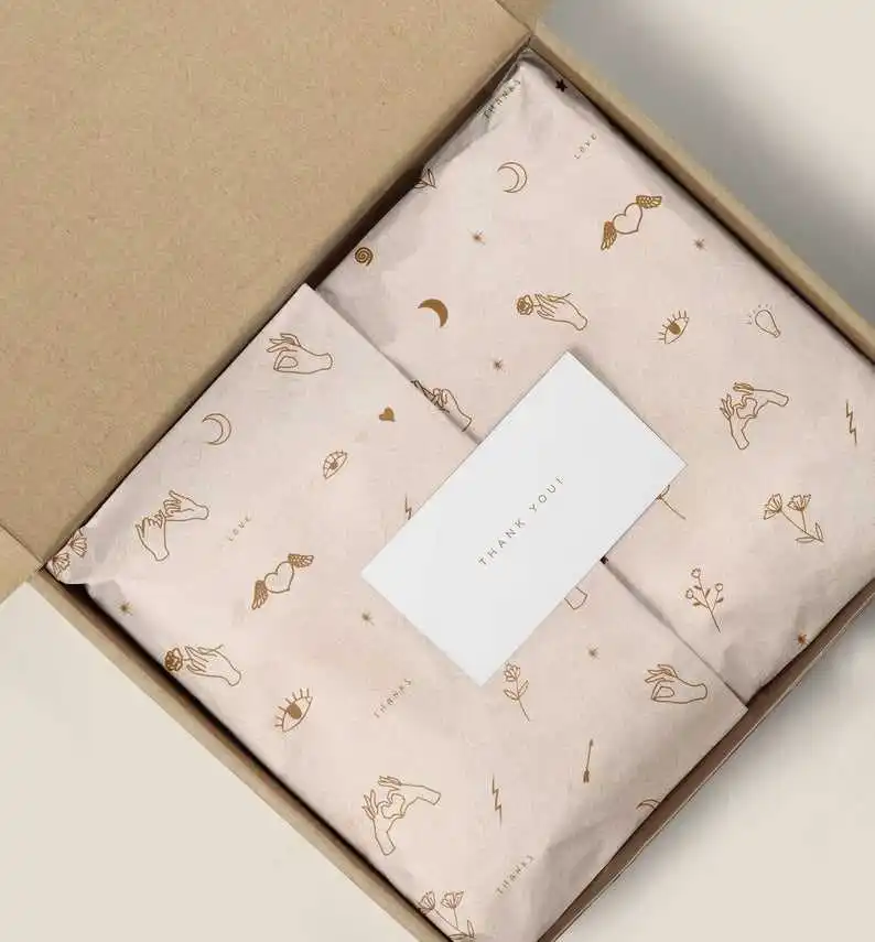 Custom logo printed gift packaging thin tissue wrapping paper clothing wrapping paper