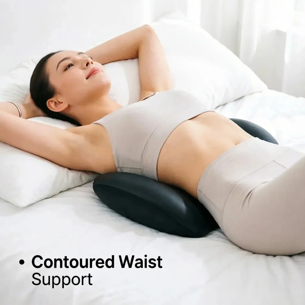 Ergonomic Waist Pillow Lumbar Support, Sleep Cushion Bed Back Pain, Relief Lying Waist Pad Spine, Support Pillow Sleeping Backre