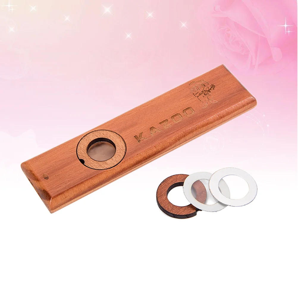 كازو خشبي بني فاتح تصميم كلاسيكي سطح أملس سهل العزف على الآلات الموسيقية للأطفال متوافق مع القيثارة الجيتار