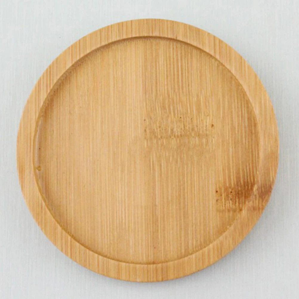 

Bamboo Flower Bonsai Tree Tray Tray Plant Saucer Durable Elegant for Indoor Bonsai Water Drainage Mat Round Sturdy