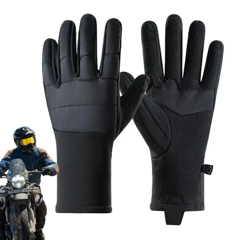 Warm Gloves For Cold Weather Road Mountain Cycle Gloves Non-slip Adjustable Gloves Windproof Touchscreen Full Finger Mittens For