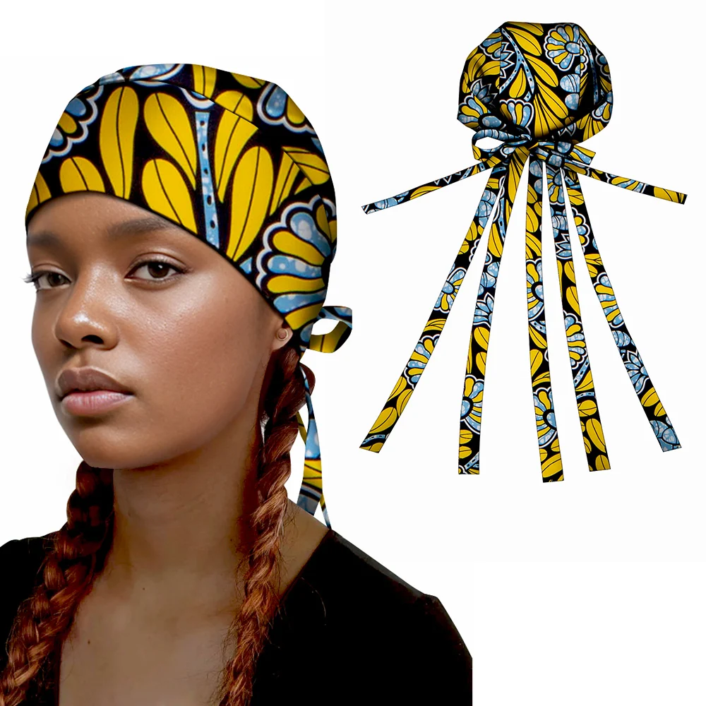 

Adjustable size Ankara Turban Headband Bonnet Caps African Headwrap Multicolor Hair Accessories Headtie Wrap WYB867