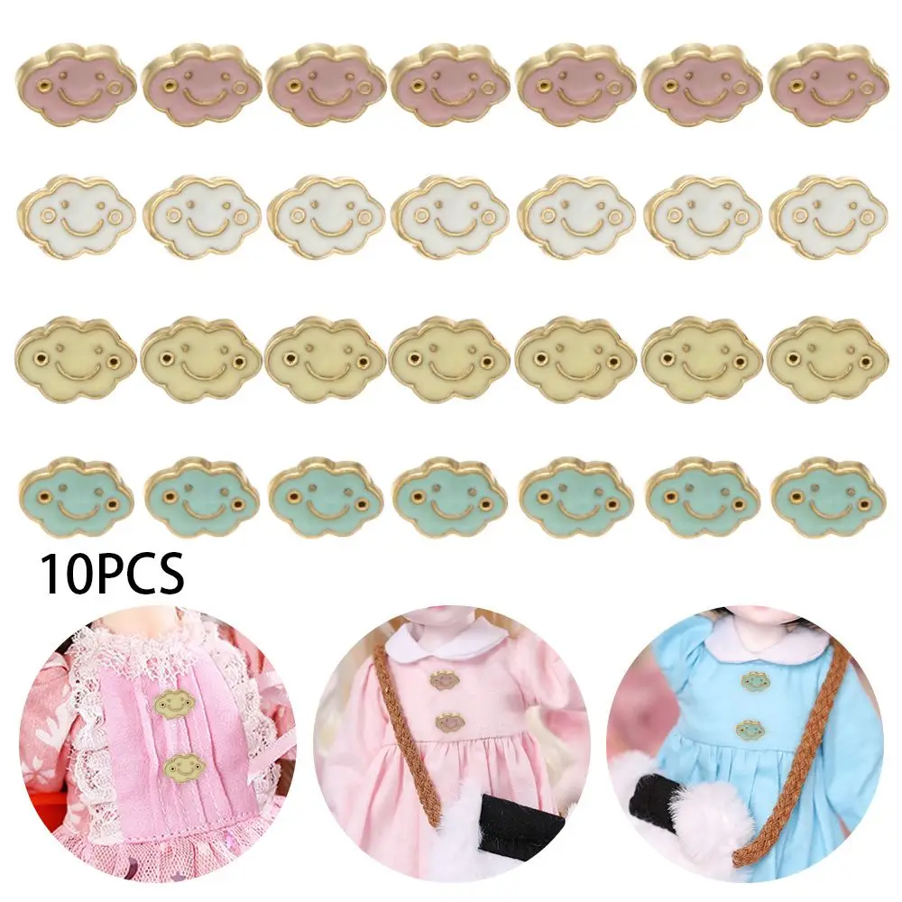 10PCS Doll Sewing Buttons Clothes 6mm Color Mini Cloud Shape Garment Accessories Scrapbooking Handmade Doll Clothing Accessories