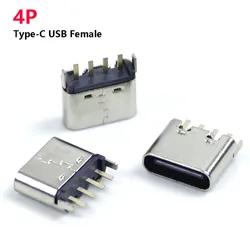 1-10Pcs 4P Type-C USB Jack Charge Socket Connector 4Pin 4 Pin