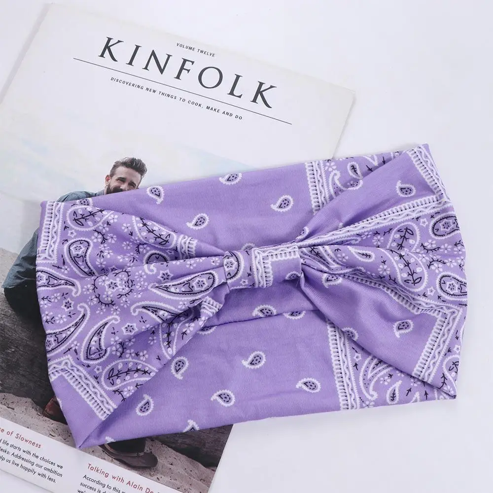 

Cashew Print Boho Knot Turbans Headwrap Wide Edge Charming Floral Bandanas Headband Colorful Elastic Yoga Headband Sports