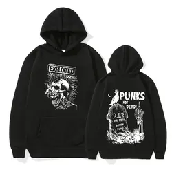 Rock Band The Exploited Not Dead Pullover Hoodie Men's Fashion Hip Hop Sweatshirts Unisex Punk Retro Oversized Hoodies Streetwea