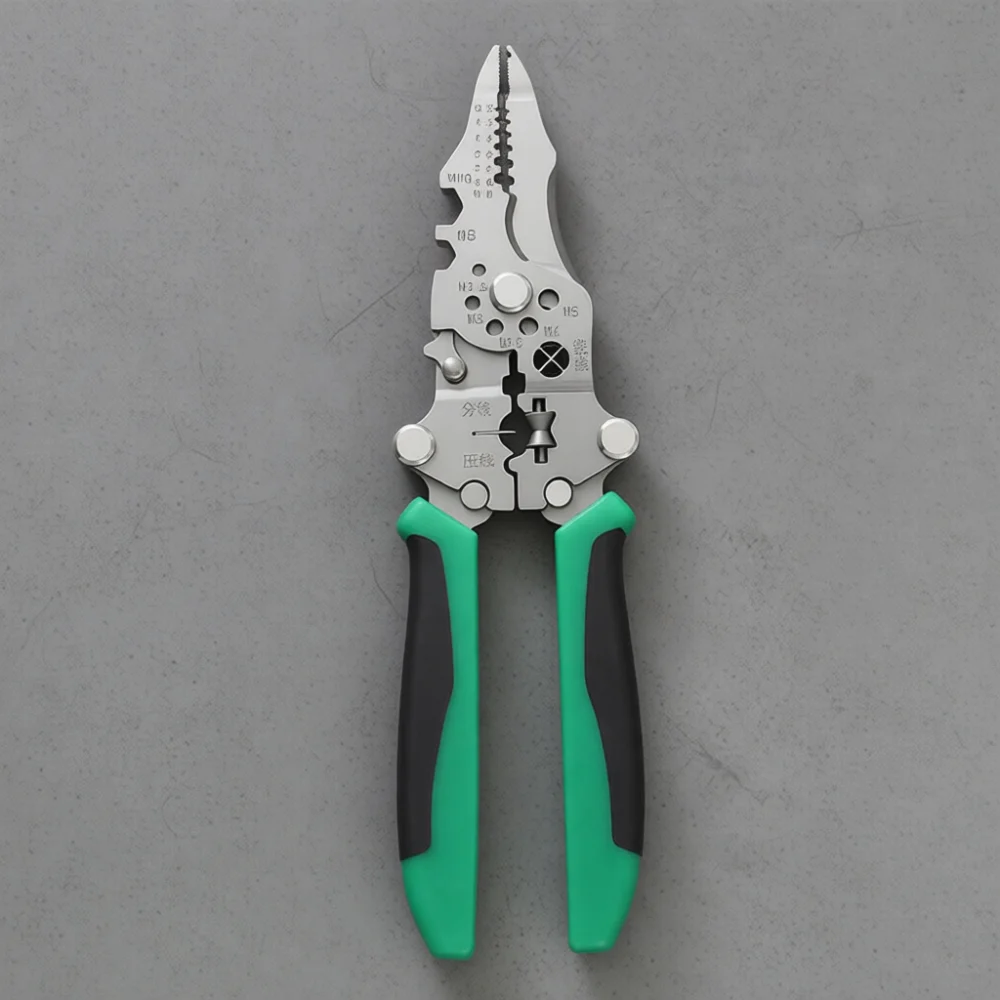 Multifunctional Folding Pliers Wire Stripper Electrician Cable Tester Cutter Portable Maintenance Handy Tool With Light