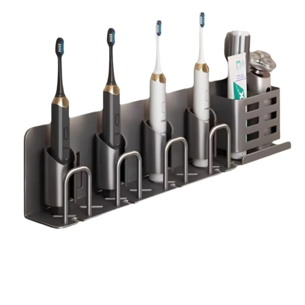 

Водонепроницаемый держатель для электрической зубной щетки, самоклеящаяся многофункциональная стойка для хранения зубной пасты, экономия места