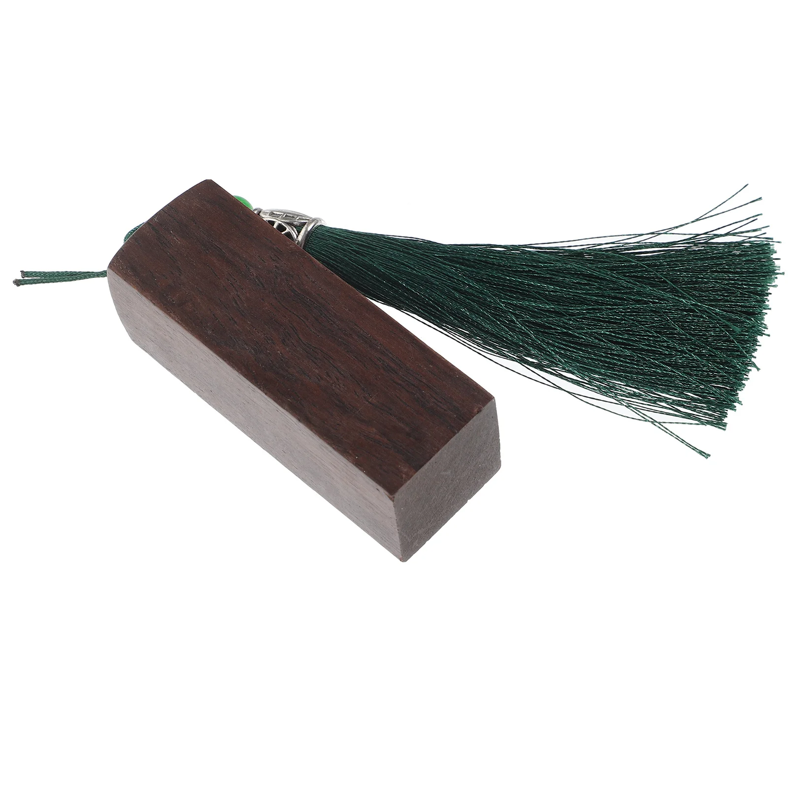 ختم نحت الخشب الطبيعي مع شرابة زخرفية DIY ختم اسم فارغ لمشاريع الرسم الفني اليدوية