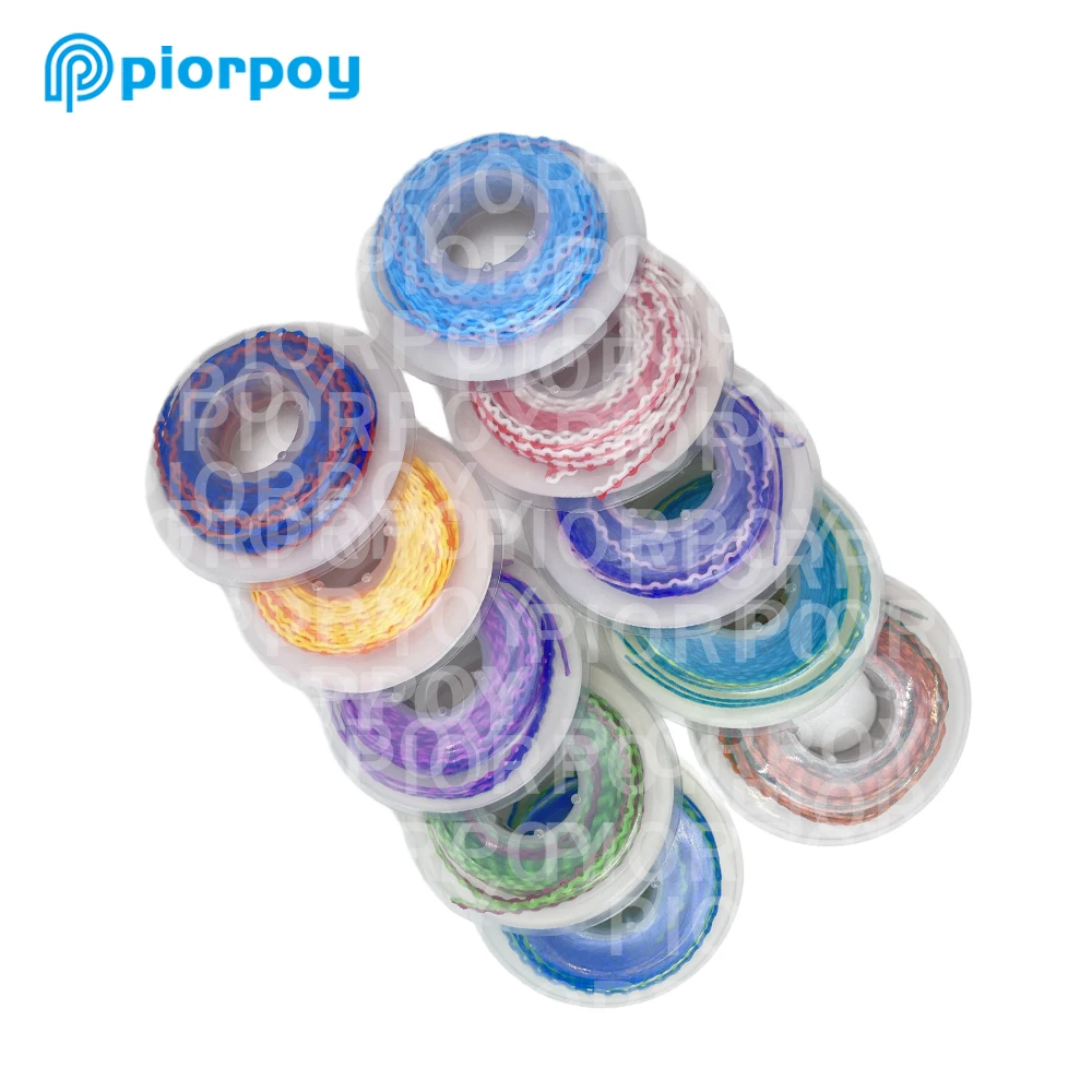 PIORPOY-Dental Orthodontic Elastic Rubber Power Chain, bandas contínuas para chaves de dentes, longos e curtos, 4.5m por rolo