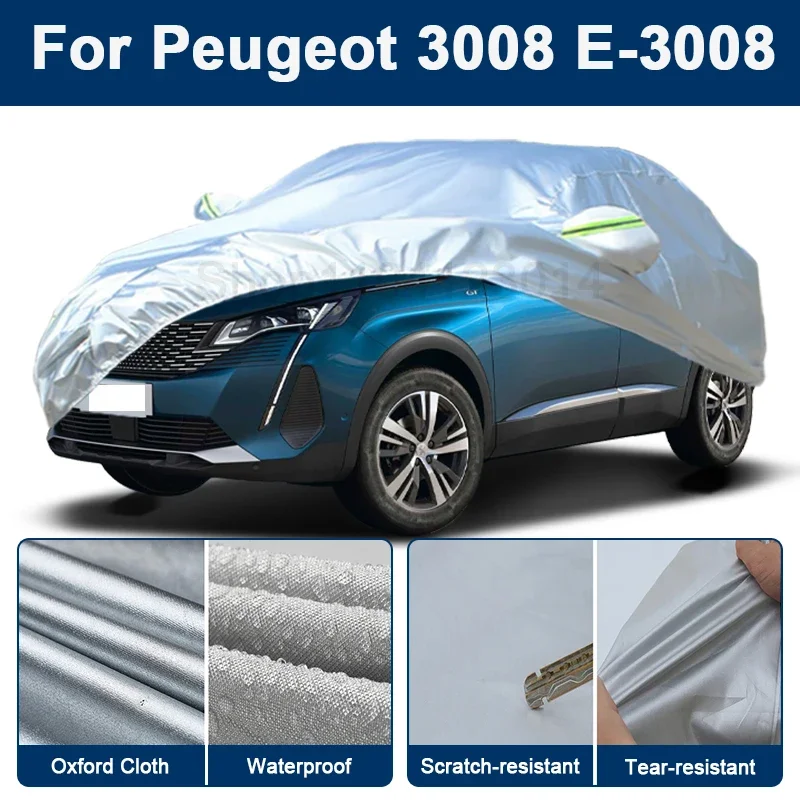 

Outdoor Full Car Cover For Peugeot 3008 E-3008 with Reflective Strips Waterproof Snowproof Dustproof UV Protection