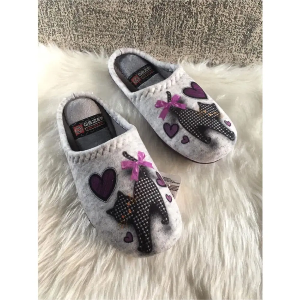 Women's Cat Figured Winter House Guests and Çeyizlik Slippers Modefli Made in Turkey