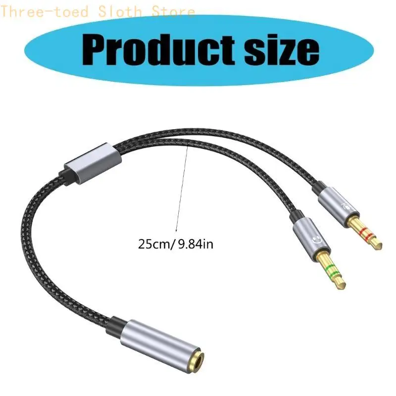 Soundmikrofone Splitterkabel 3,5 mm weiblich bis 2 Männer für Laptop -Lautsprecher Headsets E74A