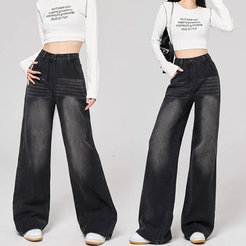 

INS Style Straight Leg Y2K Jeans Loose High Waist Retro Jeans Women Autumn Baggy Denim Pants Girls Lady