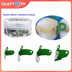 100/50Pc Dental Matrix Bands Sectional Contoured Metal Matrices Matrix Bands PTFE Nonstick Coat Elastic Matrix Dentistry Tools