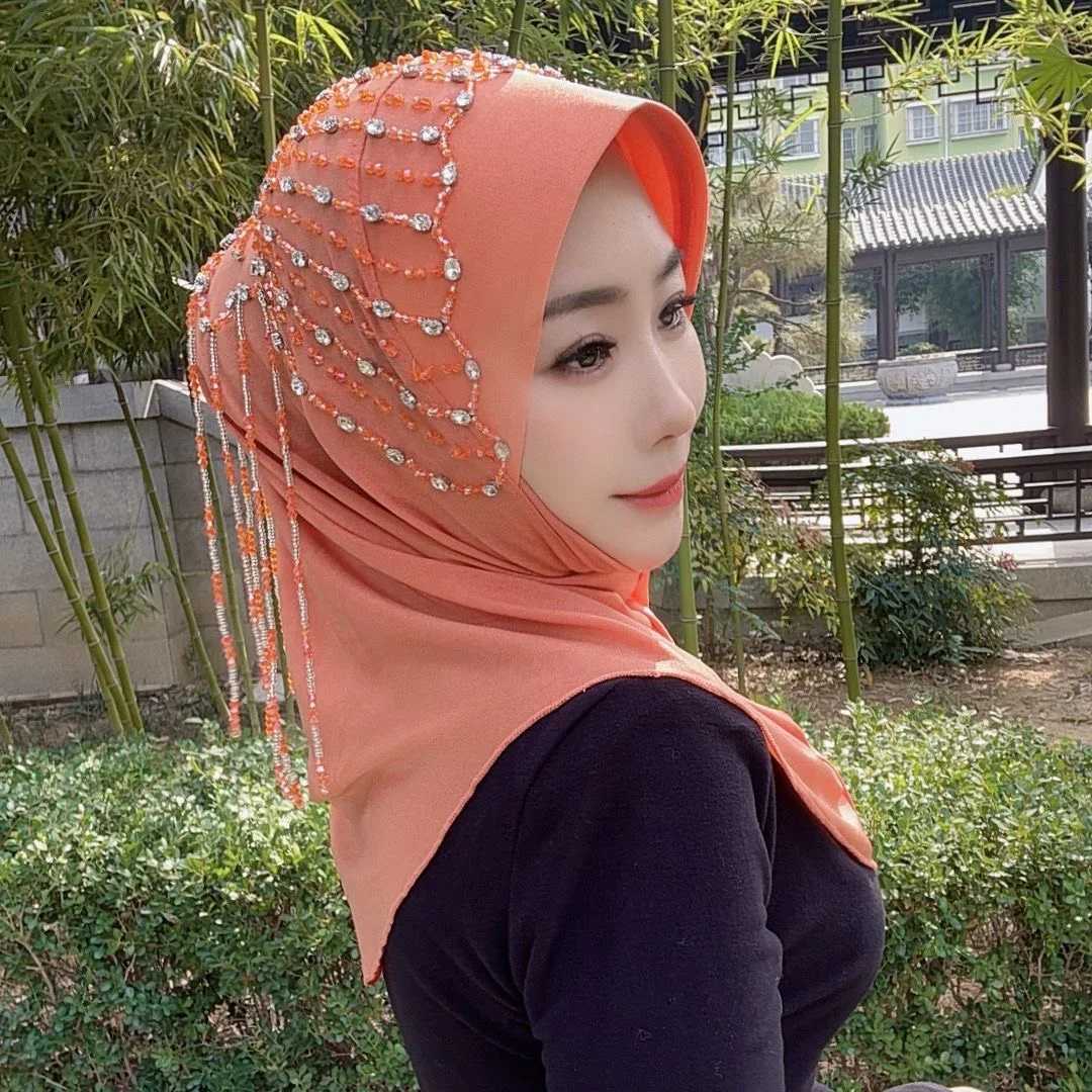 

Muslim Luxury Rhinestone Hijabs Turkey Islamic Moslem Accessory