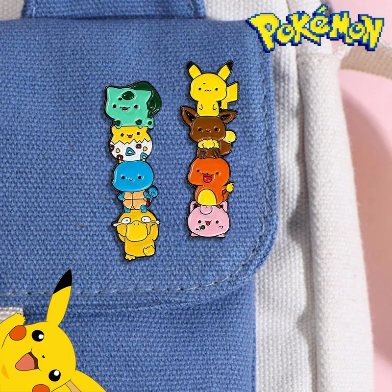 

fashion trend Pokémoned 1set Pikachu delicate Enamel Pins Anime Kawaii Charmander Bulbasaur Cartoon Brooch Badge Women Men Bag