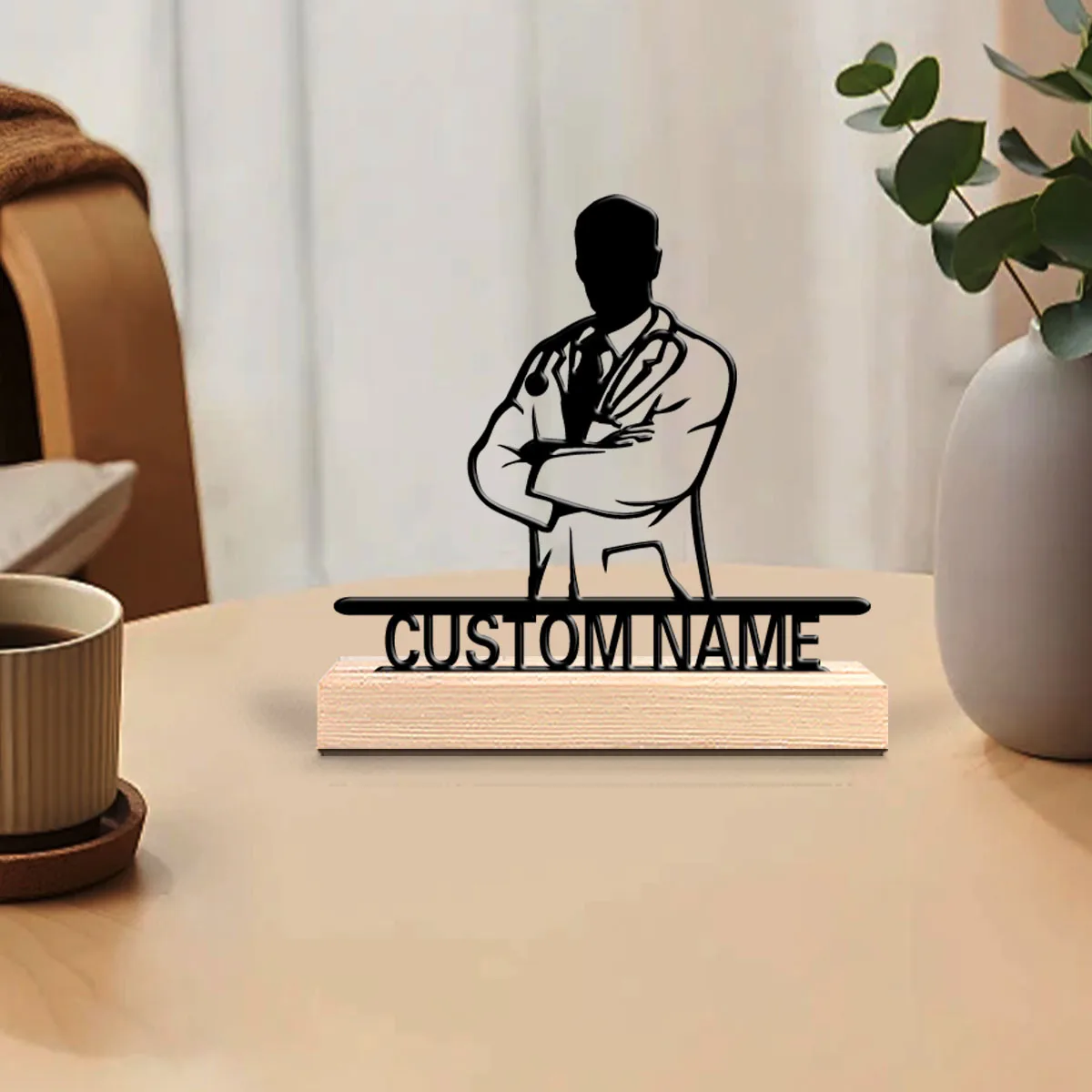 1pc Fun Personalized Custom Doctor Metal Statues Suitable For Doctors Medical Staff Desktop Decorative Art Office Decoration
