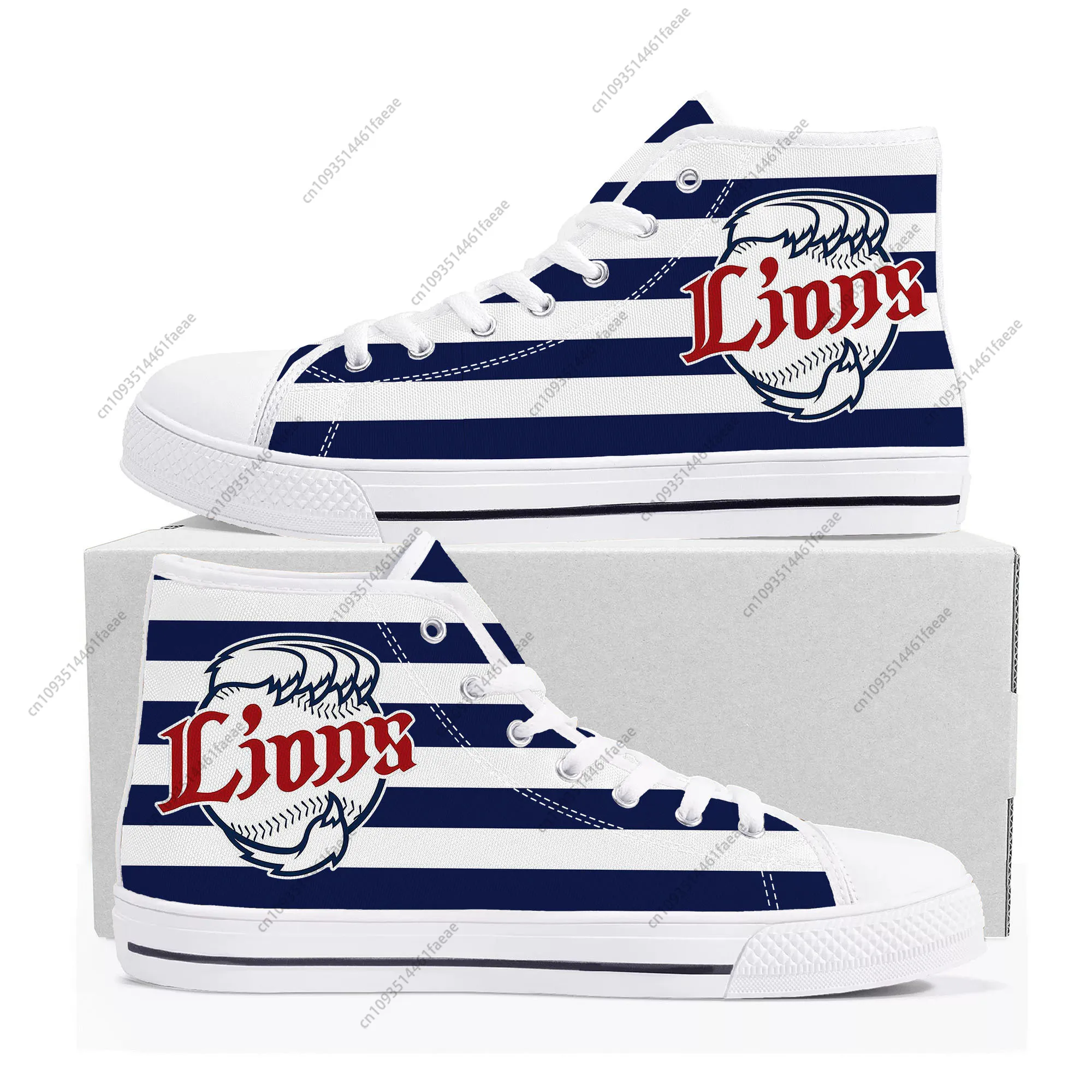 ライオンズ Saitama Lions baseball High Top Sneakers Mens Womens Teenager Canvas High Quality Sneaker Casual Custom Made Shoes DIY