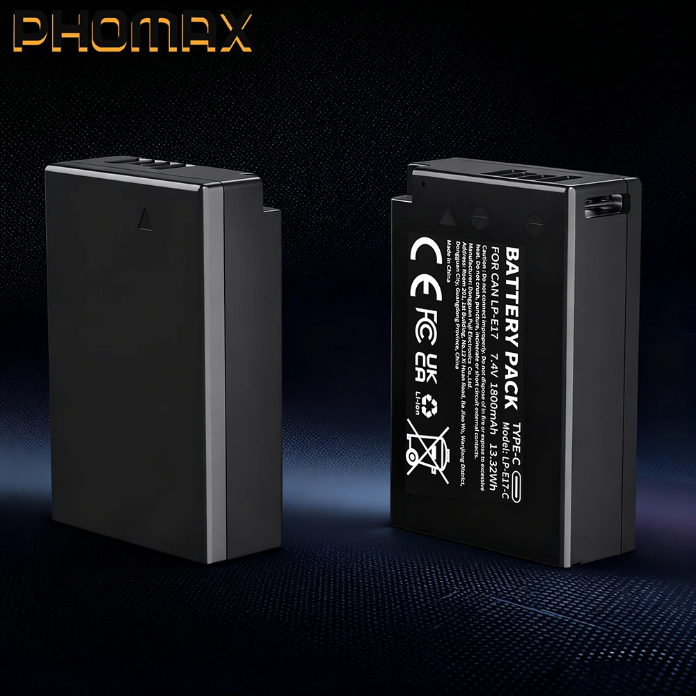 PHOMAX LP-E17 LPE17 LP E17 Camera Battery+Type-C Cable For Canon EOS R8 RP R50 200D 250D M3 M5 M6 750D 760D T6s 800D 8000D 77D