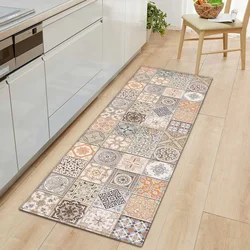 Tapis en polymères de cuisine bohème, tapis Boho antidérapant, tapis de sol de maison, tapis d'entrée de porte, salon