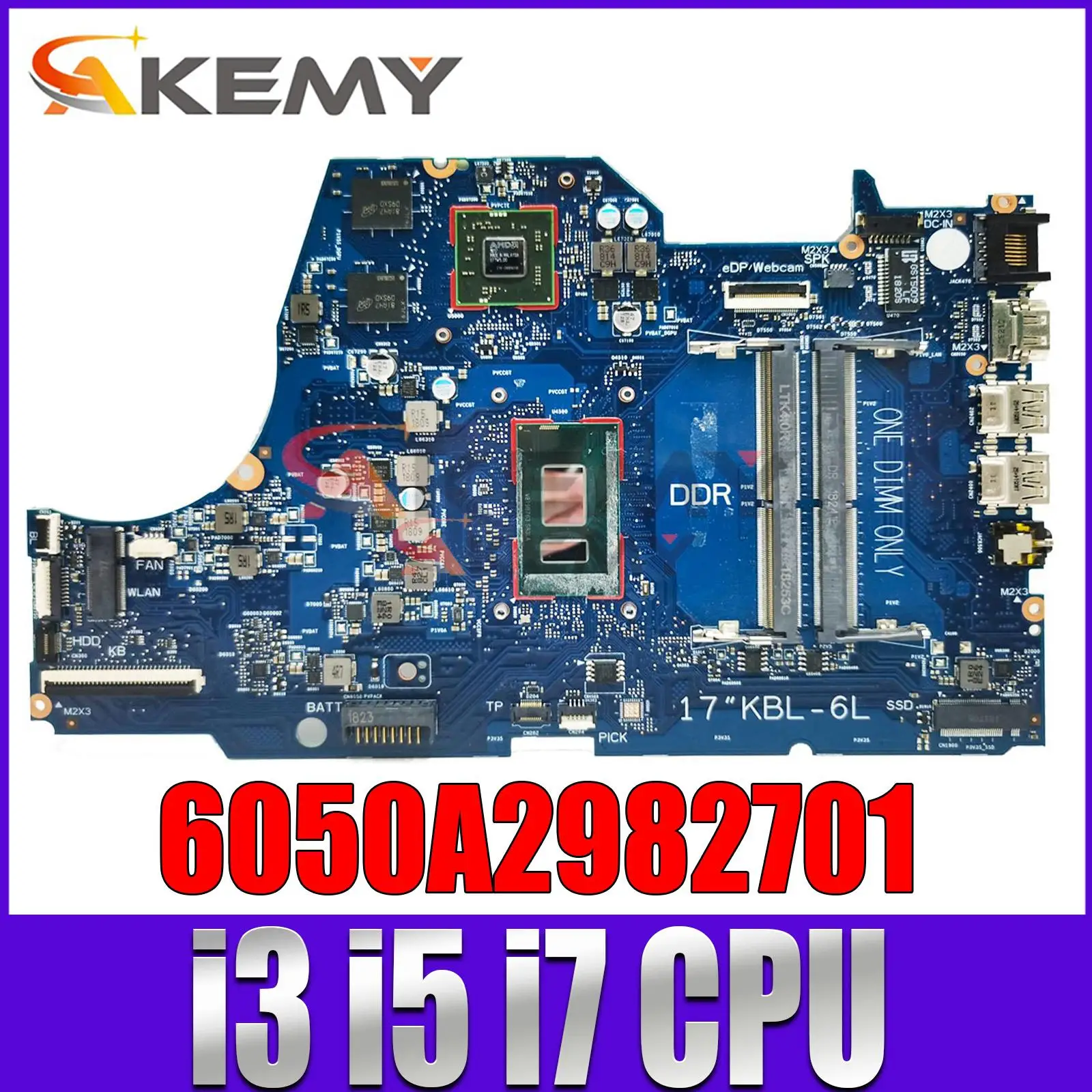 

For HP 17-BY Laptop Motherboard 6050A2982701 L22737-601 i3-8130U Notebook Mainboard Pavilion Tested OK
