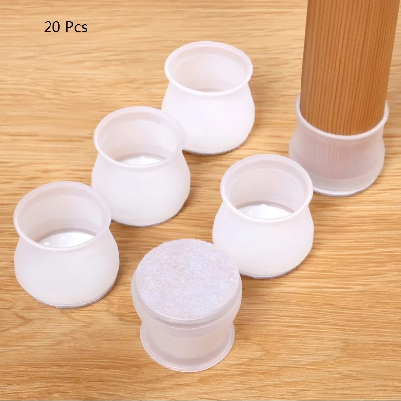 20pcs mobili protezione da tavolo copertura universale in Silicone sedia gamba Caps Pad antiscivolo pavimento proteggere muto rotondo quadrato sedie gamba