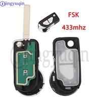 jingyuqin 433MHz FSK 2 Buttons Modified flip remote control car key For Citroen Ds DS3 2005-2014 CE0523 Fob VA2 Blade