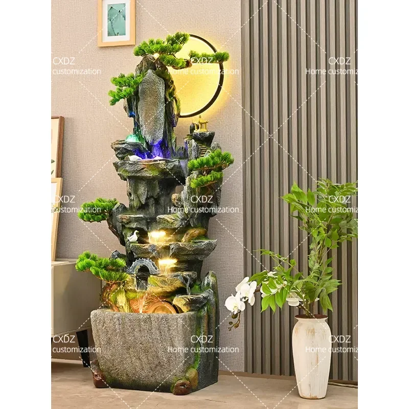 Rockery Flowing Water Fountain Ornament Circulating Indoor Fortune Feng Shui Wheel Landscape Decoration Housewarming Gift