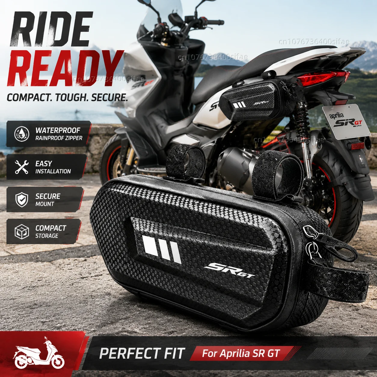 Motorcycle Side Bag Personalized Logo Waterproof Hard Shell Saddlebag For For Aprilia SR GT 125 200 2022- Aprilia RS125 RS 125
