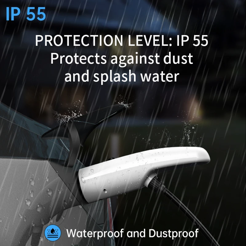 شاحن EV 32A 7KW / 16A 3.5KW مسدس شحن محمول - كابل 5 متر، مقبس Type2 وشاشة LED للمركبات الكهربائية #4