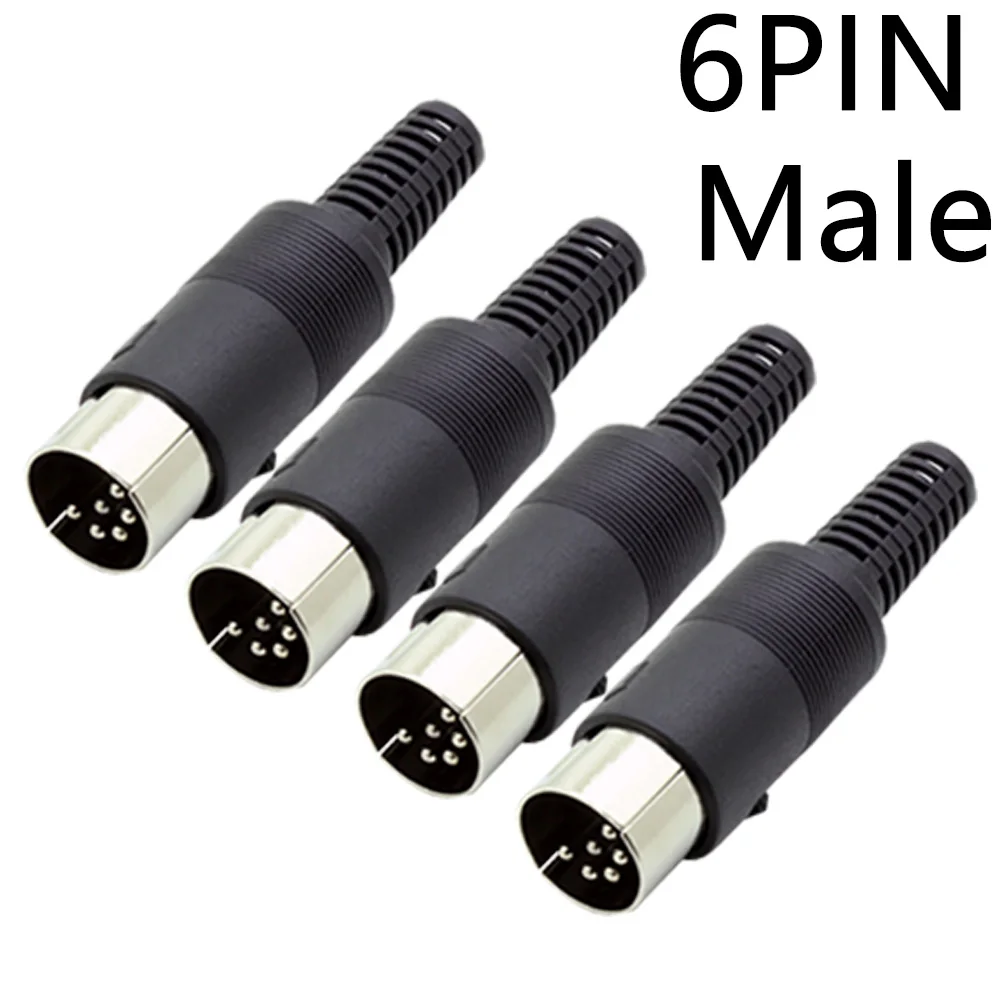 10PCS DIN Connector Male/Female DIN Plug Jack Socket Connector 3/4/5/6/7/8/13 PIN Chassis Cable Mount With Plastic Handle