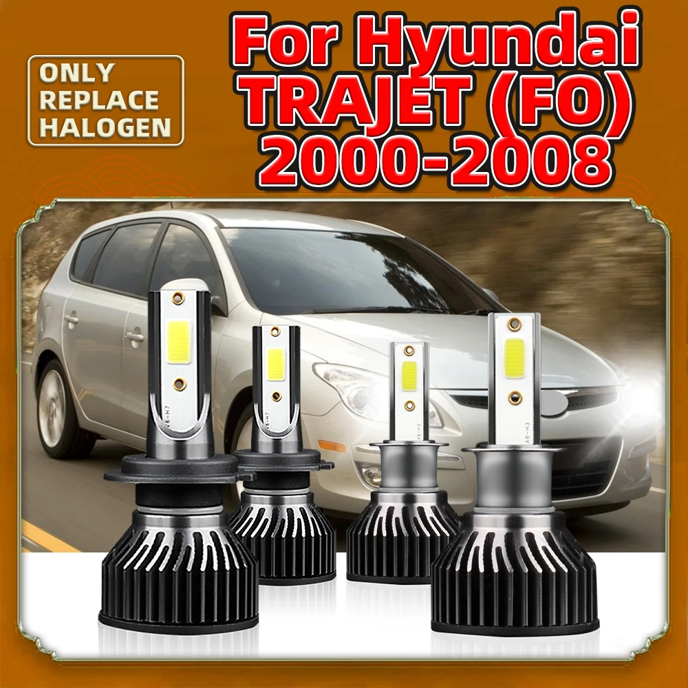 LED Headlight Car Lamp Auto High Low Bulb Kit 72W 6000K 12V For Hyundai Trajet (FO) 2008 2007 2006 2005 2004 2003 2002 2001 2000