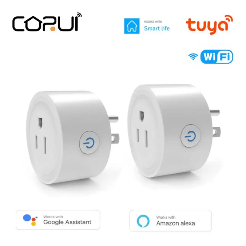 CORUI Tuya US Smart Plug WiFi 10A Timing Function Smart Life Remote Control Socket Outlet Compatible With Alexa Google Home