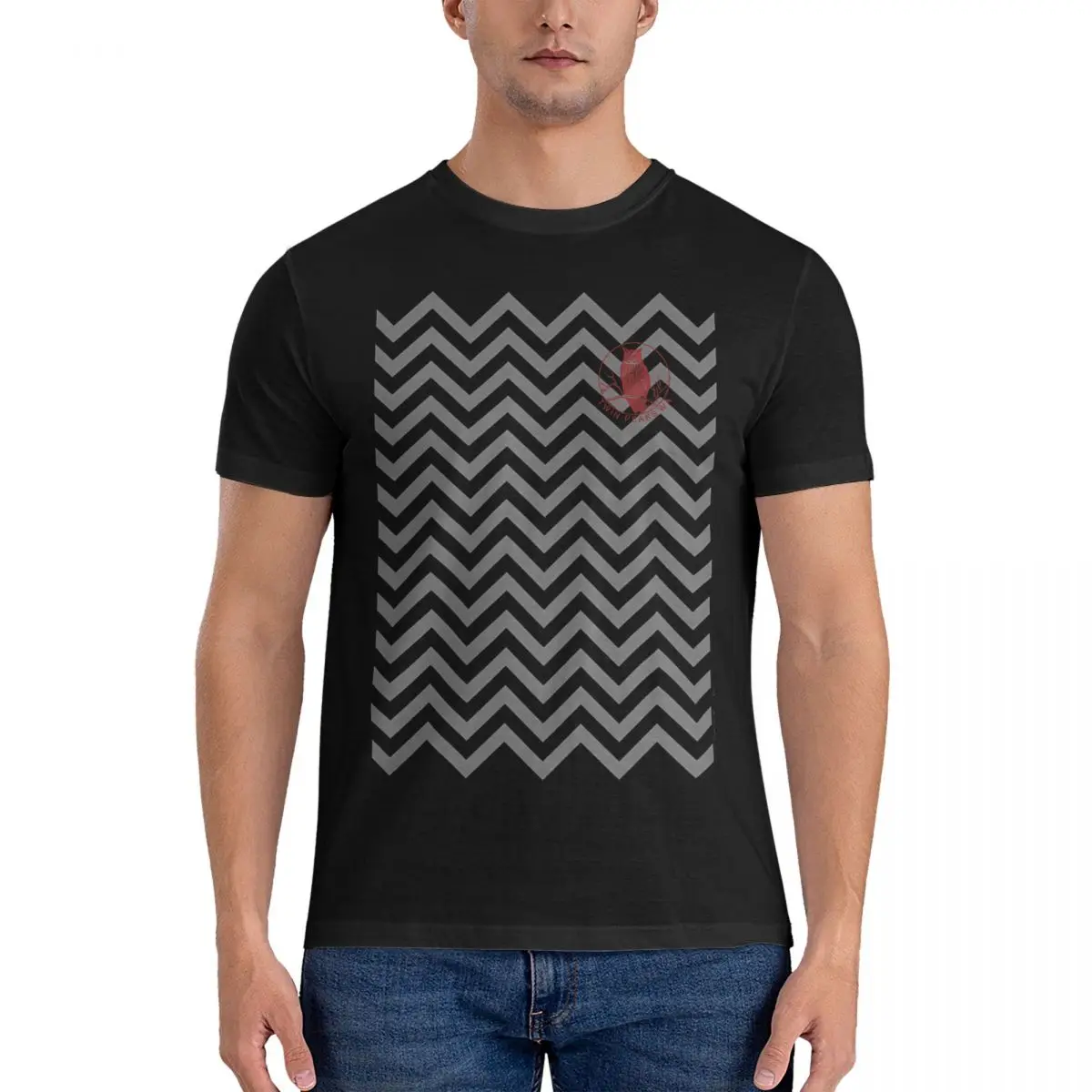 Owl Pocket Logo Backward And Forward Amazing 100% Cotton Tee Shirt Short Sleeve Twin Peaks T Shirt Crew Neck Clothing