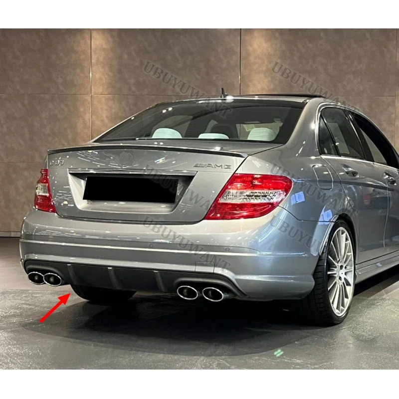 Für Benz W204 C180K C200 C260 C300 2004-2013 Hecklippe modifizierter schwarzer Heckspoiler Diffusor Splitter Auto-Kit
