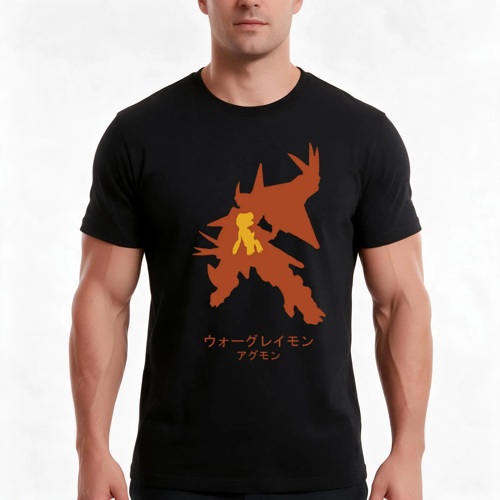 Agumon Siluet Mega Digimon T-Shirt Summer Casual Cotton Tee Oversized Streetwear Tops Vintage Graphic Print Unisex Men Women