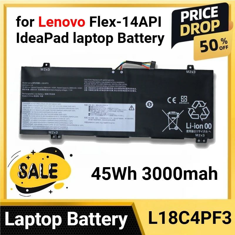 

L18C4PF3 45Wh 3000mah for Lenovo Flex-14API IdeaPad laptop Battery for Xiaoxin air14 2019 L18M4PF3 L18C4PF4 C340-14IWL series