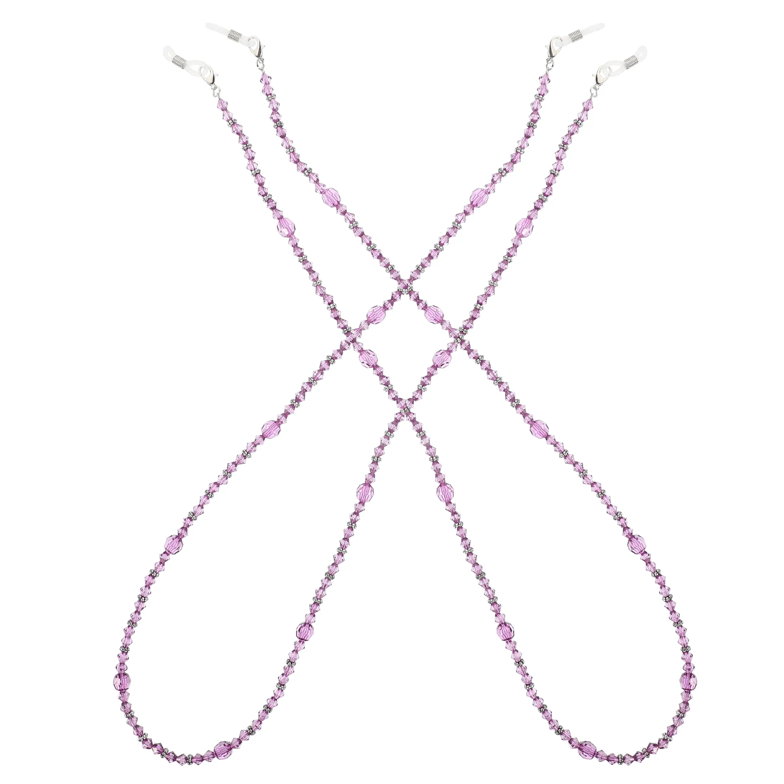 

2pcs Anti-Fall Glasses Premium Eyeglass Holder Strap Beaded Necklace For Women Men Sports Running Hiking Cycling Prevent Loss