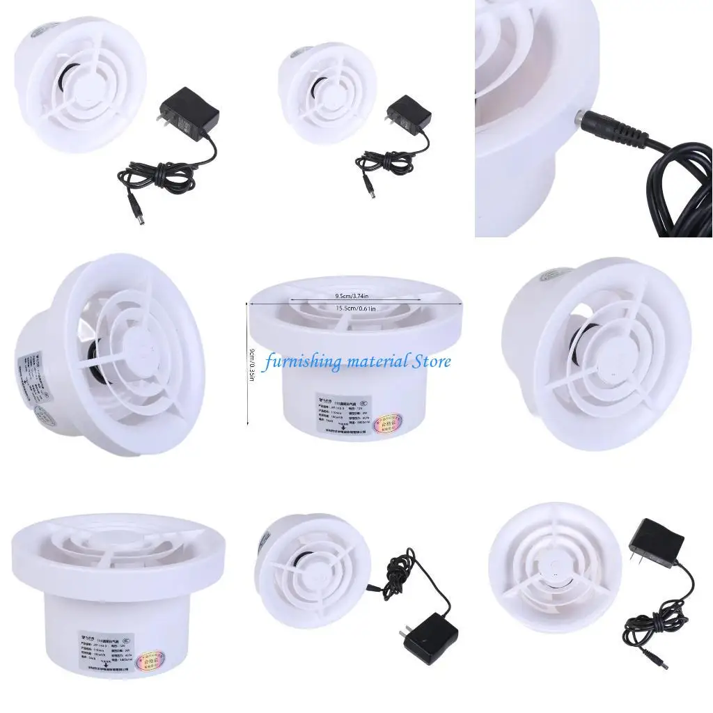 Y5GD DC12V 3W مروحة العادم قوية وهادئة مناسبة 100-240 فولت لإعدادات مختلفة 15.5 سم / 6 بوصة القطر