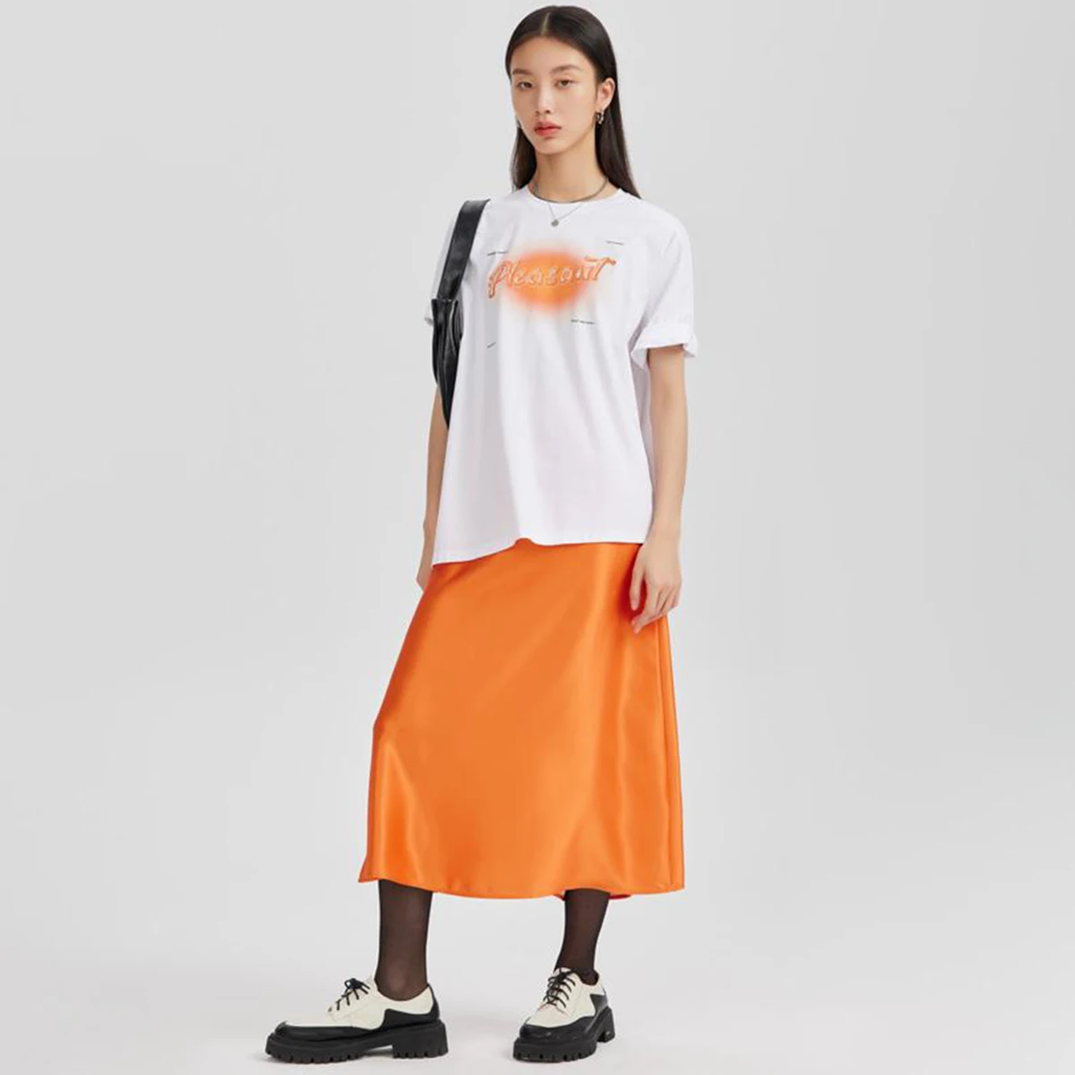 Wuxi Lake ly Sanfter A-Linien-Rock mit hoher Taille, elastisch gefärbt, adient Ci Commuting Summer Faion Damenröcke