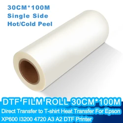 DTF rulo PET Film 30cm 30cm * 100m doğrudan Transfer baskı filmi t-shirt kumaş DTF yazıcı ısı transferi Film sıcak/soğuk Peel