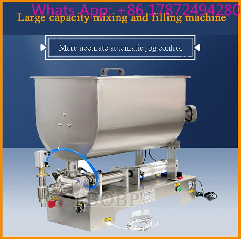 

Hopper Paste Filling Machine with Mixing Stirrer for Chili Bean Sauce Peanut Hotpot Seasoning Jar Bottle Filling Equipment