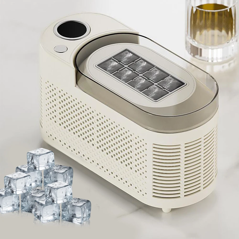 

Countertop Ice Maker Machine, 8 Ice Cubes Ready in 10 Mins, Portable Car Ice Maker with EU & Car Adapter, for Home Caping Tools