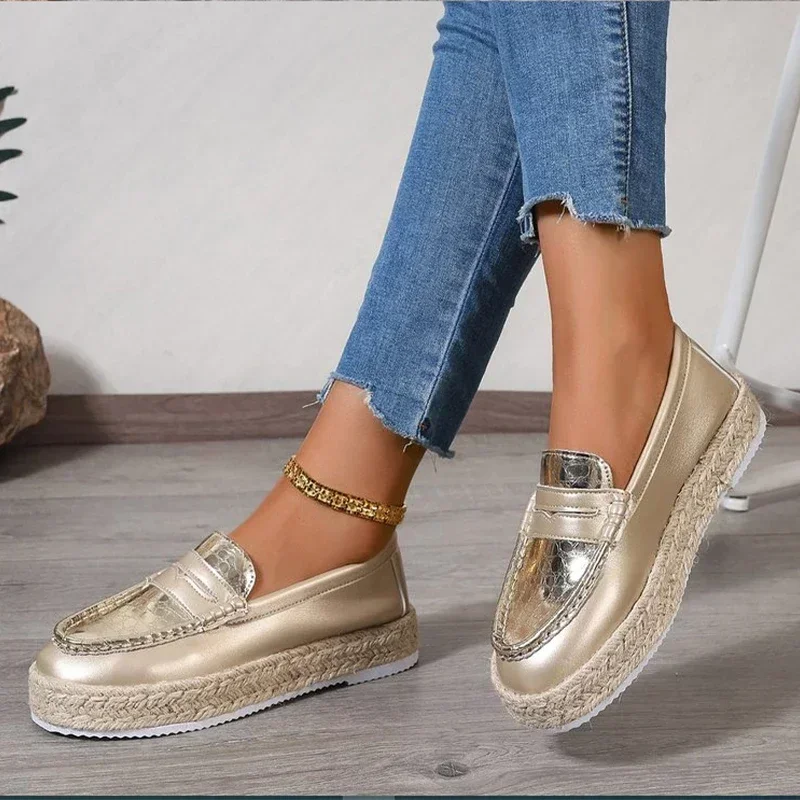 Sapatos casuais femininos plataforma mocassins 2024 outono de luxo tênis tendência sapatos caminhada sola grossa