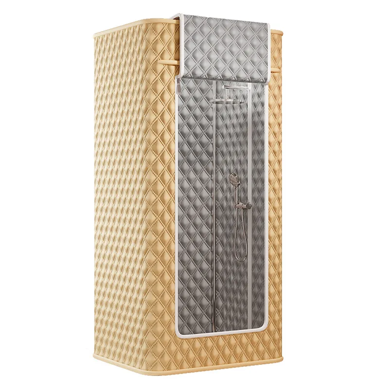 Square bath cover, warm bathroom in winter, shower curtain, bath tent, bathroom, waterproof curtain, cotton-padded bath net
